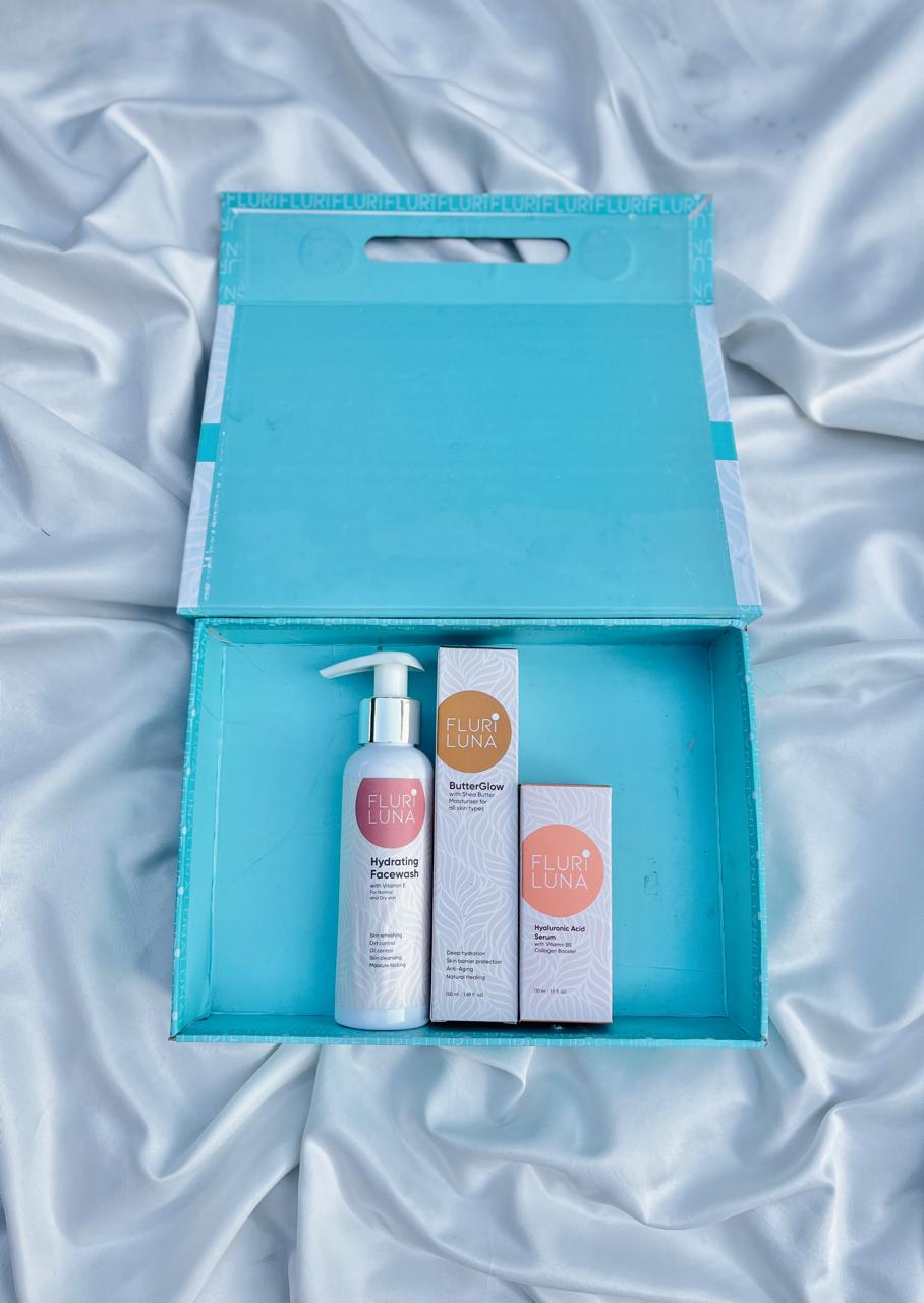 Fluri Luna Hydration & Glow Gift Set β 3 Step Skincare Box